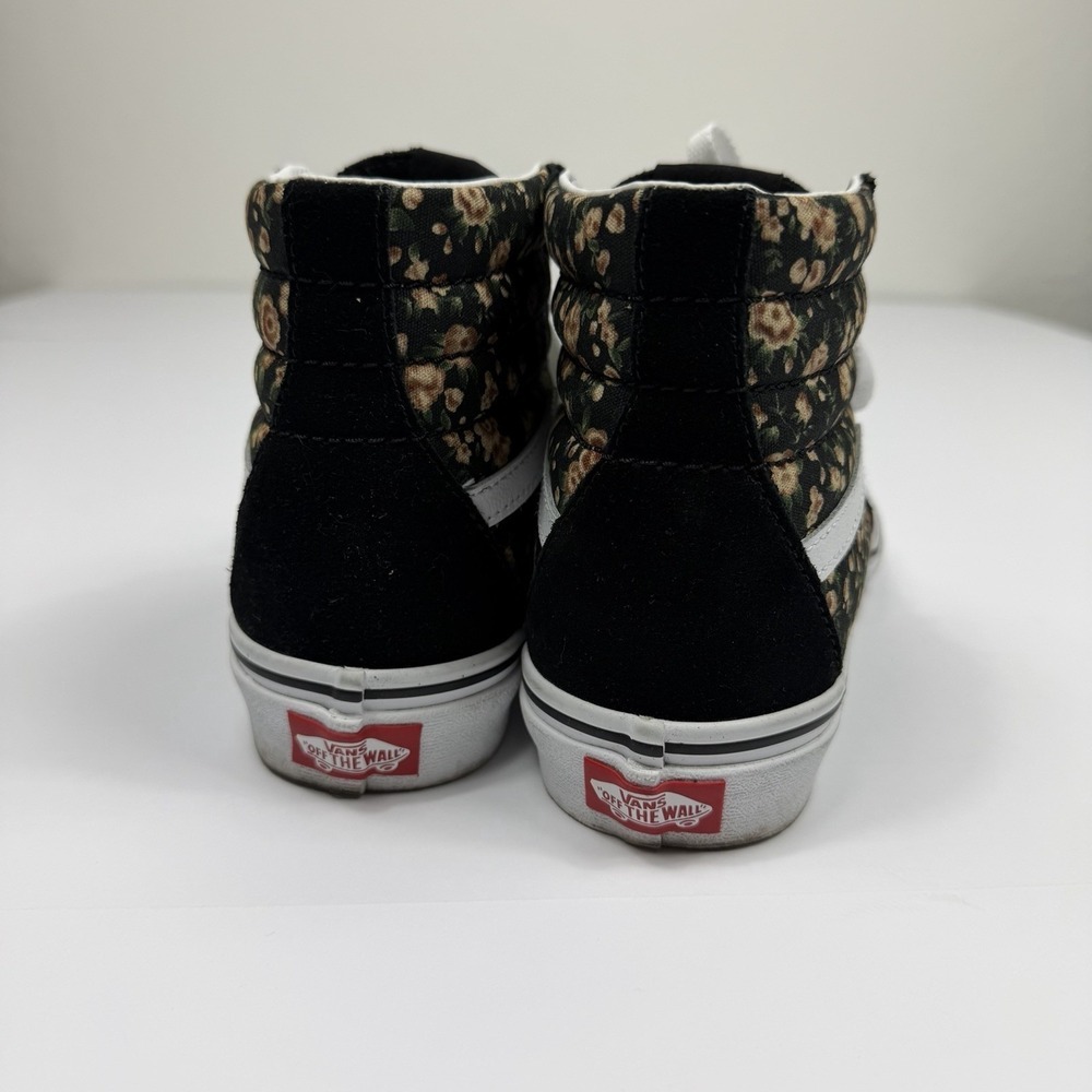 Vans Sk8-Hi Floral Black Suede High Top Sneakers Women's Size 6.5 - Picture 2 of 10